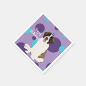 Personalisiert Saint Bernard Geburtstag Serviette (Ecke)