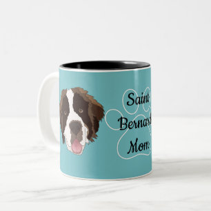 Personalisiert Saint Bernard Mama / Vater Zweifarbige Tasse