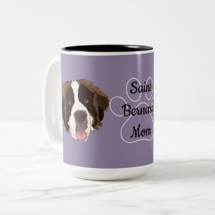 Personalisiert Saint Bernard Mama / Vater Zweifarbige Tasse