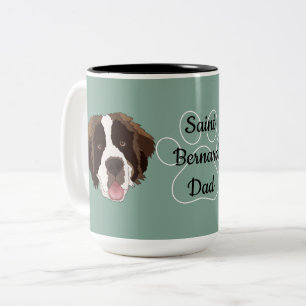 Personalisiert Saint Bernard Mama / Vater Zweifarbige Tasse