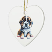 Personalisiert Saint Bernard Puppy Keramik Ornament (Links)