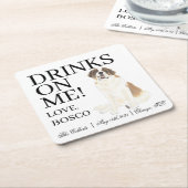 Personalisiert Saint Bernard Wedding Rechteckiger Pappuntersetzer (angewinkelt)