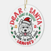Personalisiert Samoyed Dog Christmas Tree Round Keramik Ornament (Links)