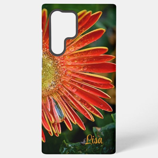 Personalisiert Samsung Case - Orange Gerbera Daisy Galaxy Hülle (Rückseite)