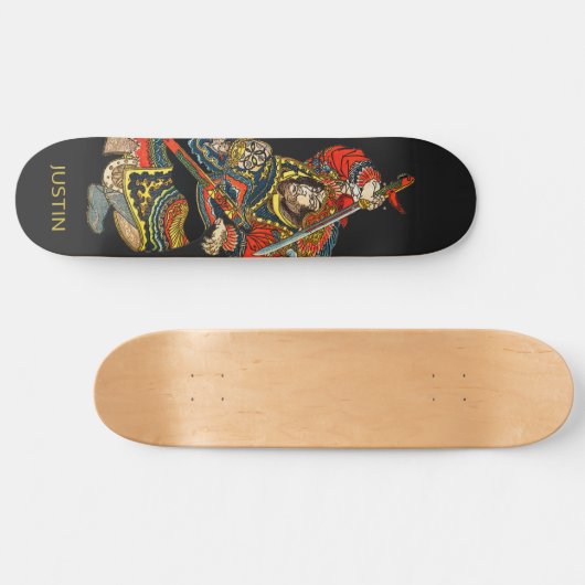 Personalisiert Samurai Black Skateboard (Horizontal)