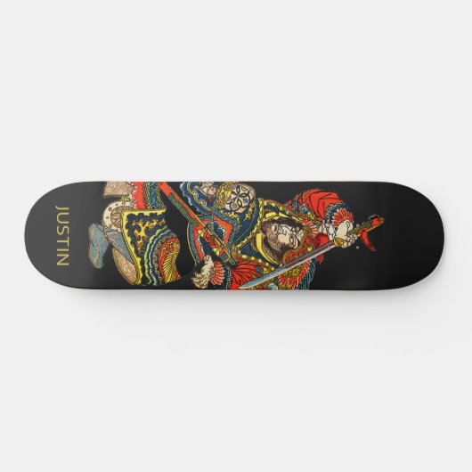 Personalisiert Samurai Black Skateboard (Horizontal)