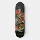 Personalisiert Samurai Black Skateboard (Vorderseite)