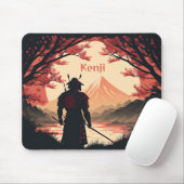 Personalisiert Samurai und Fuji mit Vollmond Mousepad (Mit Mouse)