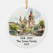 Personalisiert San José Ornament, Kalifornien Keramik Ornament (Vorne)