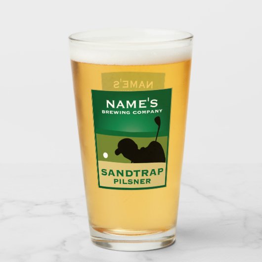 Personalisiert Sandtrap Pilsner Glas (Vorne (Gefüllt))