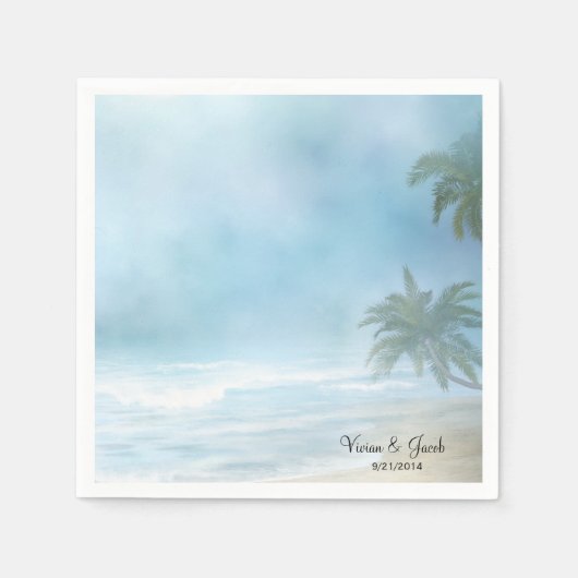 Personalisiert Sandy Beach Wedding Napkins Serviette (Vorderseite)