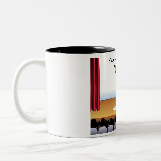 Personalisiert Sängerin - Cartoon Kaffee Tasse (Links)