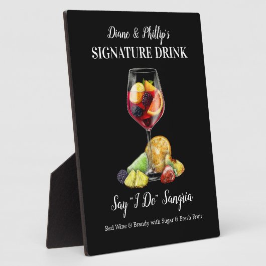 Personalisiert Sangria Cocktail Bar Drink Zeichen Fotoplatte (Seite)