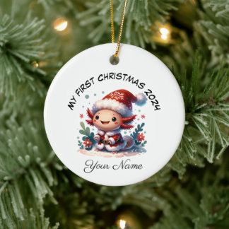 Personalisiert Santa Axolotl Keramik Ornament