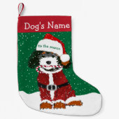 Personalisiert Santa Bernedoodle Kleiner Weihnachtsstrumpf (Vorderseite)