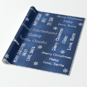 Personalisiert Santa Christmas Blue Geschenkpapier (Ungerollt)