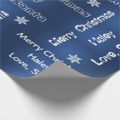 Personalisiert Santa Christmas Blue Geschenkpapier (Ecke)