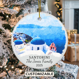 Personalisiert Santorini-Ornament, Griechenland Keramik Ornament