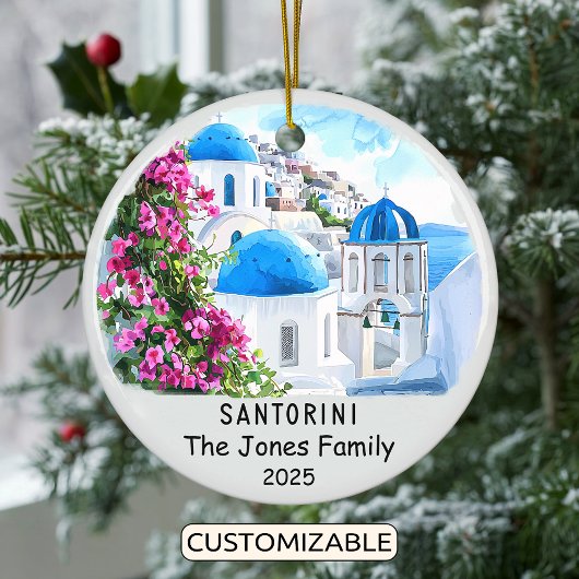 Personalisiert Santorini-Ornament, Griechenland Keramik Ornament