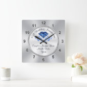 Personalisiert Saphir 65 Jahre Jubiläum Geschenke  Quadratische Wanduhr (Zuhause)