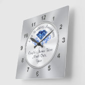 Personalisiert Saphir 65 Jahre Jubiläum Geschenke  Quadratische Wanduhr (Winkel)