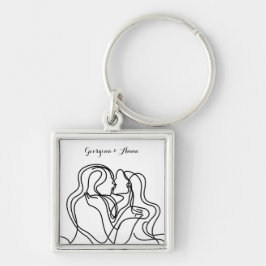 Personalisiert Sapphic Couple Schlüsselanhänger