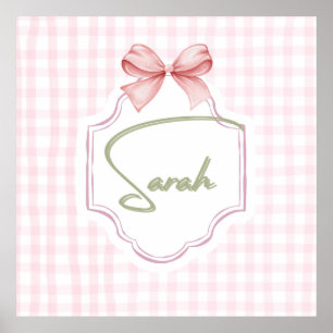 Personalisiert Sarah Baby Girl Kinderzimmer Bow&Gi Poster