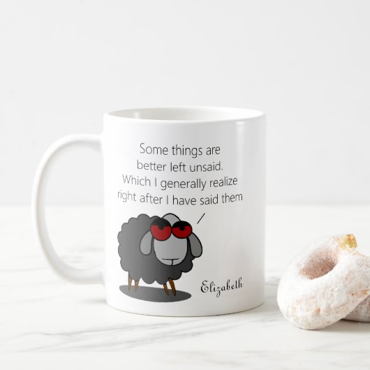 Personalisiert Sarcasm Funny Unsagter Spaß Witty J Kaffeetasse (Mit Donut)