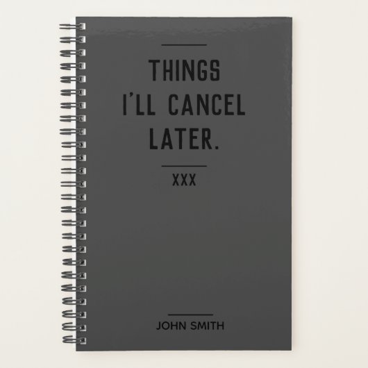 Personalisiert Sarcastic Gray Planner für Introver Planer (Vorderseite)