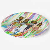 Personalisiert Sassy Diva Frauen Mehrfarbig Pappteller (Schrägansicht)