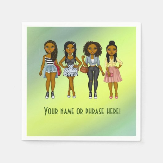 Personalisiert Sassy Diva Women Green Ombré Serviette (Vorderseite)