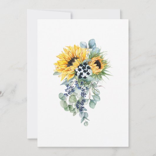 Personalisiert Save the Date mit Sonnenblumen Einladung (Rückseite)