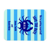 Personalisiert Save the Date Nautical Blue Crab Magnet (Horizontal)