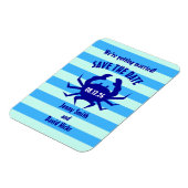Personalisiert Save the Date Nautical Blue Crab Magnet (Linke Seite)