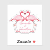 Personalisiert Save the Date rosa Flamingos Aufkleber (Blatt)