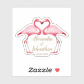 Personalisiert Save the Date rosa Flamingos Aufkleber (Blatt)