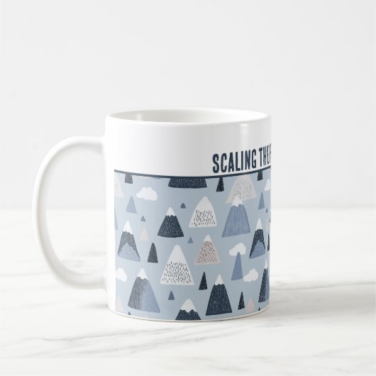 Personalisiert "Scaling the Peaks of Coziness" Kaffeetasse (Links)