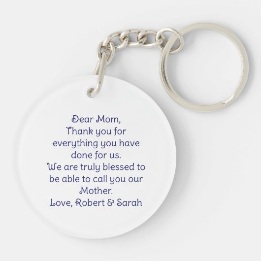 Personalisiert Schlüsselanhänger (Rückseite)