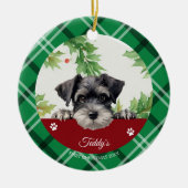 Personalisiert Schnauzer Erster Weihnachten Keramik Ornament (Vorne)