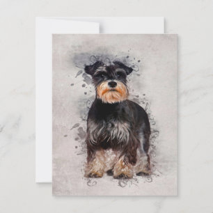 Personalisiert Schnauzer   Hund Birthday card Einladung