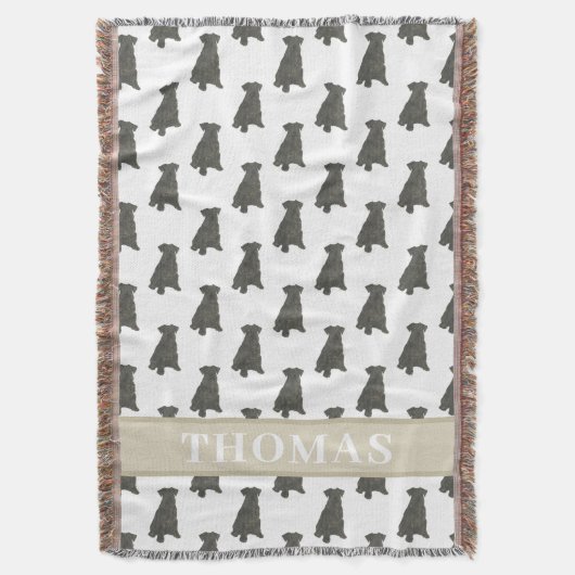 Personalisiert Schnauzer (schwarz) Decke (Vorderseite Vertikal)