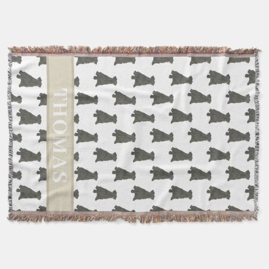 Personalisiert Schnauzer (schwarz) Decke (Vorderseite)