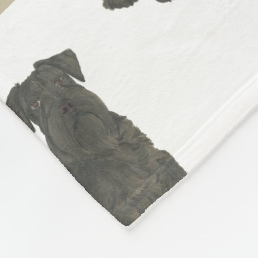 Personalisiert Schnauzer (schwarz) Fleecedecke (Ecke)