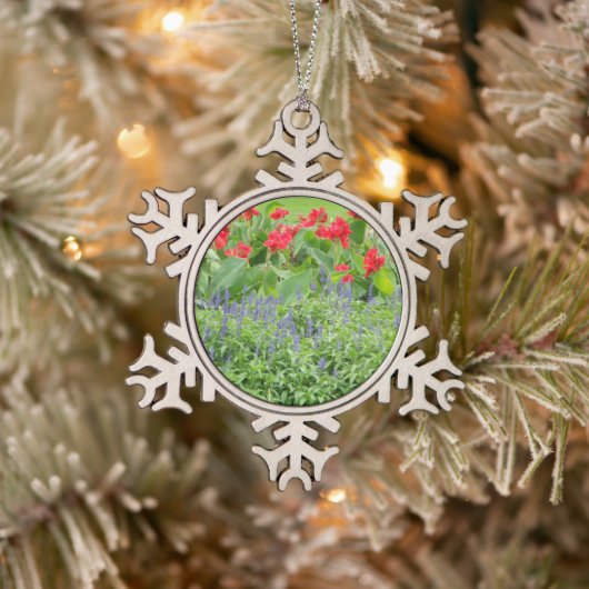 Personalisiert Schneeflocken Zinn-Ornament (Baum)