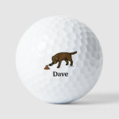 Personalisiert Schokolade Labrador Friendly Golfball (Vorderseite)