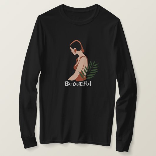 Personalisiert Schöne Frau im Teich Schwarz T-Shirt (Design vorne)