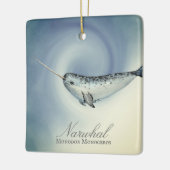 Personalisiert Schöne Narwhal Weihnachten Keramikornament (Links)