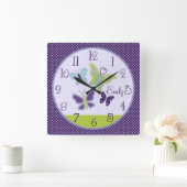 Personalisiert schöne Schmetterlinge Kinderzimmer Quadratische Wanduhr (Zuhause)