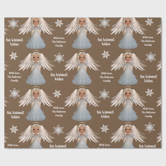 Personalisiert schöner Engel Geschenkpapier (Flach)
