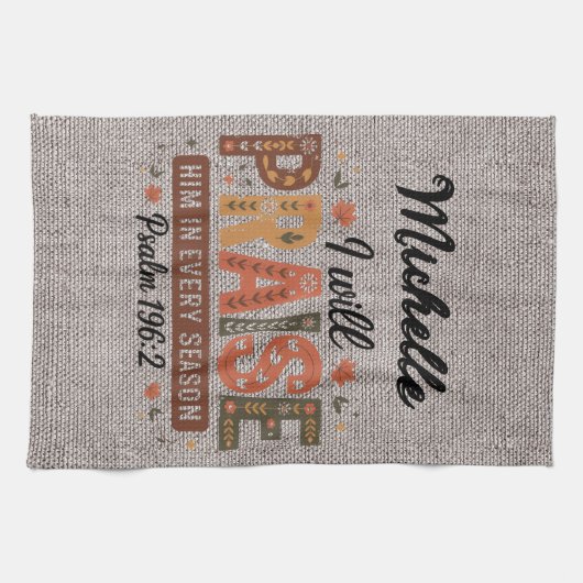 Personalisiert Schöner Fall/Erntedank Christlich Geschirrtuch (Horizontal)